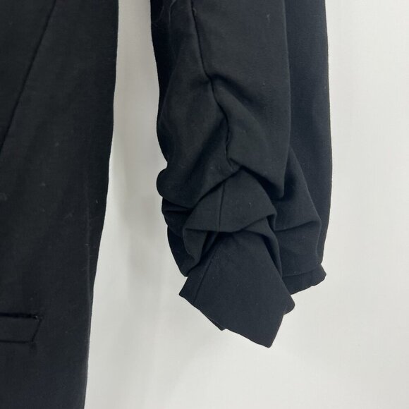 Helmut Lang Black Single Button  3/4 Ruched Sleeve Blazer Size 2 Office Career - Picture 3 of 7